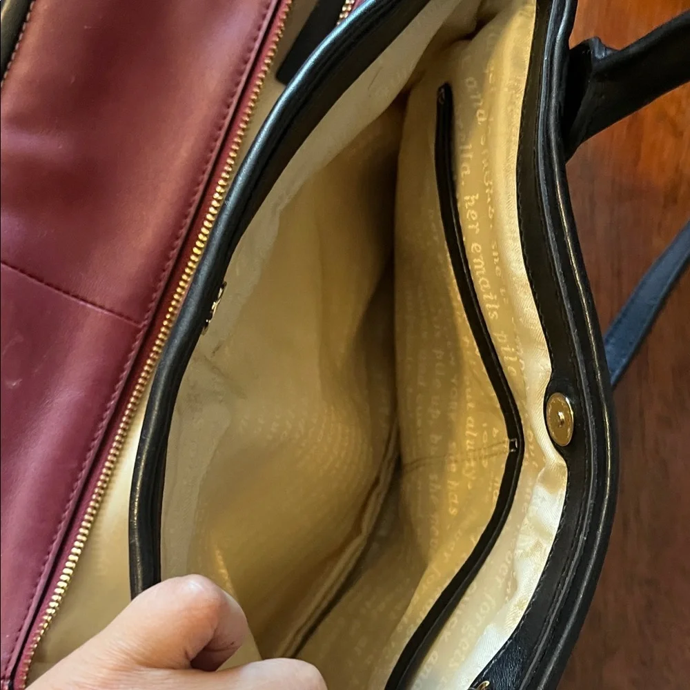 Kate Spade Maroon and Black Satchel